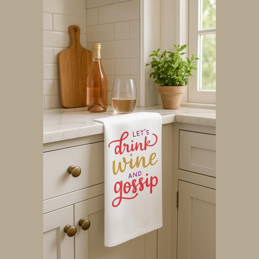($5) Bevvy Tea Towels - Wine & Gossip